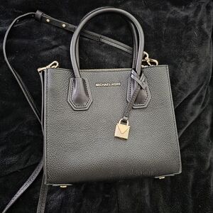 Michael Kors Black Crossbody Bag with Gold Accents